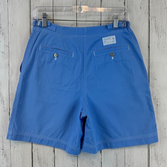 Lauren Ralph Lauren Pants - VTG Lauren Ralph Lauren Blue Cotton Adjustable Waist Bermuda 7" Shorts Size 4